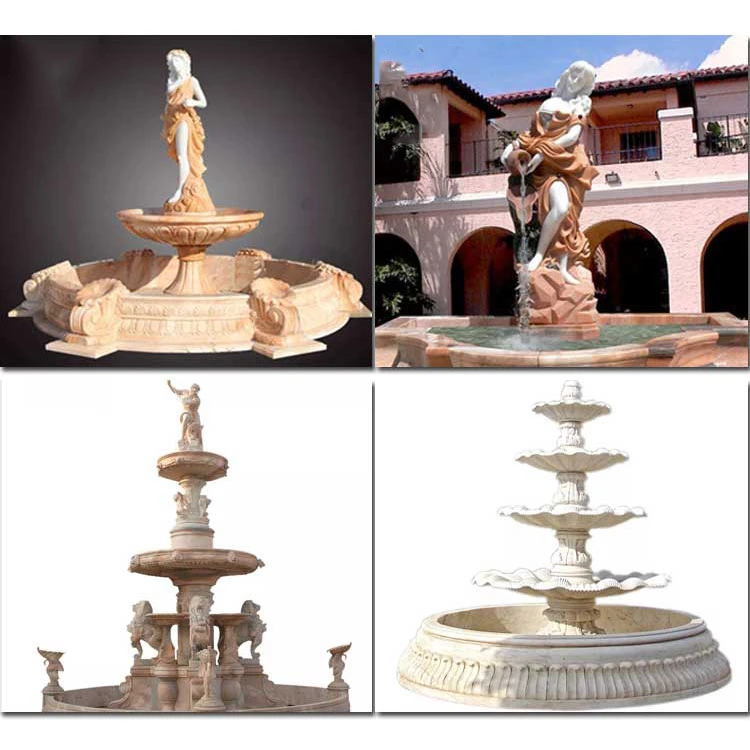 Hot Sale Hand Carving Nature White Marble Stone Water Fountain