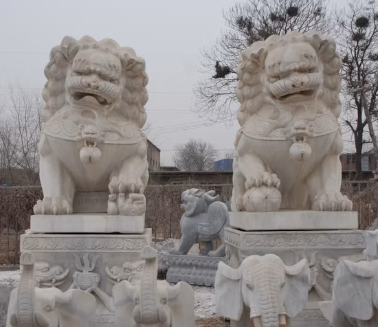Outdoor Granite Western Sitting Lion Statues Animal Sculpture